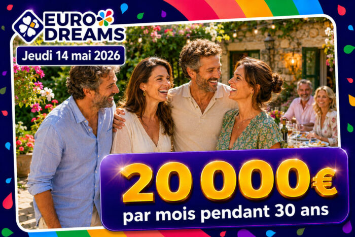 Tirage EuroDreams du jeudi 14 mai 2026 : jackpot de 20 000€ par mois ce soir, nos pronostics pour aujourd&rsquo;hui