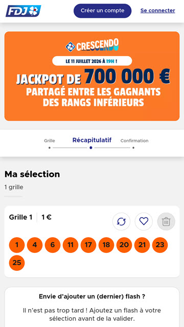 Validation de votre grille Crescendo