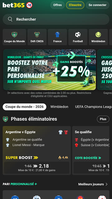 Bet365 France sur mobile