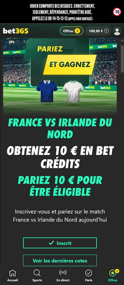 Une fois inscrit, vous pouvez accéder aux cotes pour placer votre paris de 2 sélections minimum.