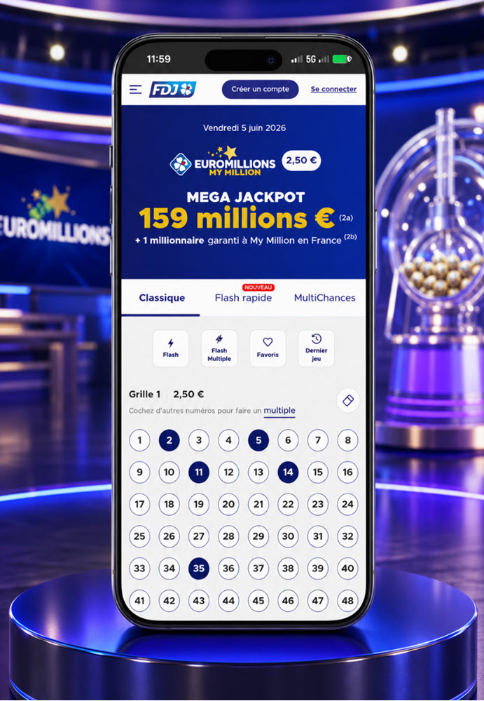 Jouer pour le mega jackpot Euromillions de ce vendredi 5 juin 2026