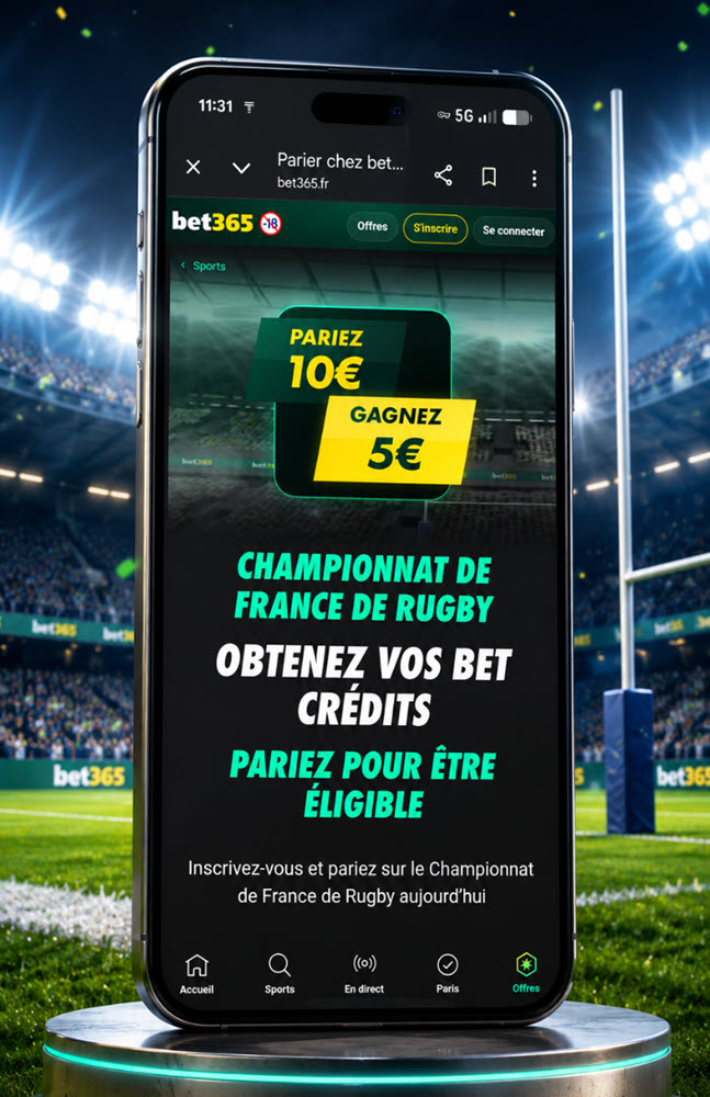 L'accès à l'offre complète Bet365 pour cette dernière journée de top 14