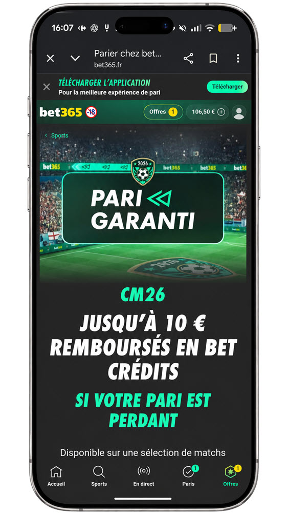 L'accès au pari garanti sur Bet365 pour les matchs Canada Bosnie et USA Paraguay