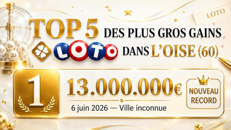 Plus gros gains Loto dans l&rsquo;Oise (60) : le top 5 des gagnants