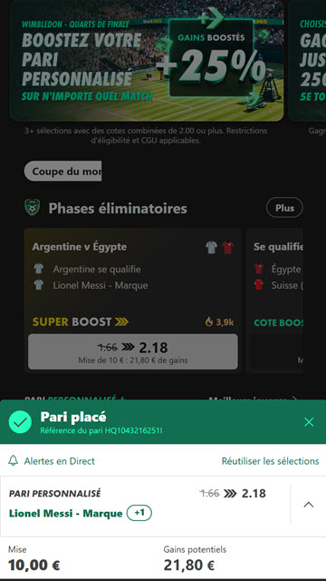 Le pari placé