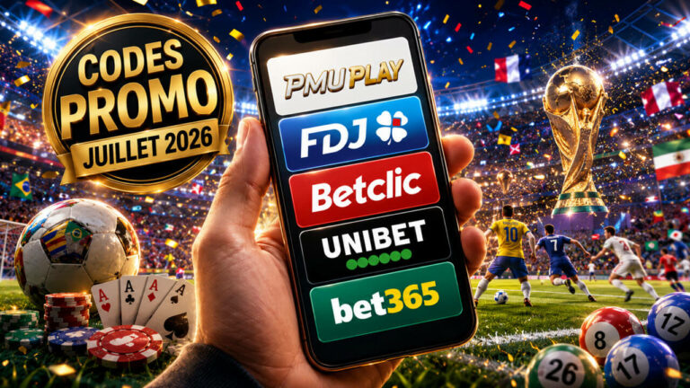 Code promo et bonus : les meilleures offres de juillet 2026 (paris sportifs, hippiques, poker)