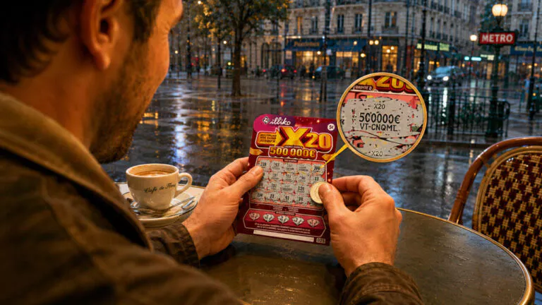 FDJ : Bloqué dans un café par la pluie, il gratte un X20 et gagne 500 000 € à Paris