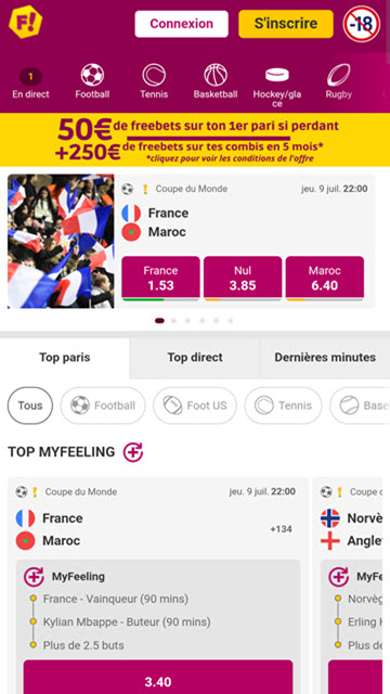 Inscrivez-vous sur Feelingbet.fr