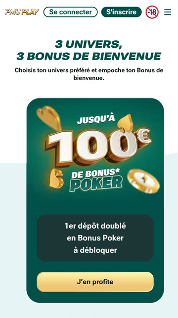 Choisissez l'offre Poker de PMU PLAY