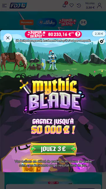 Jouez votre partie de Mythic Blade