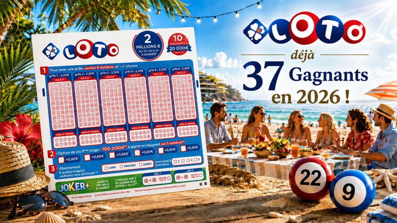 Gagnants Loto 2026 : 37 joueurs et 24 jackpots remportés pour 186 millions d'euros
