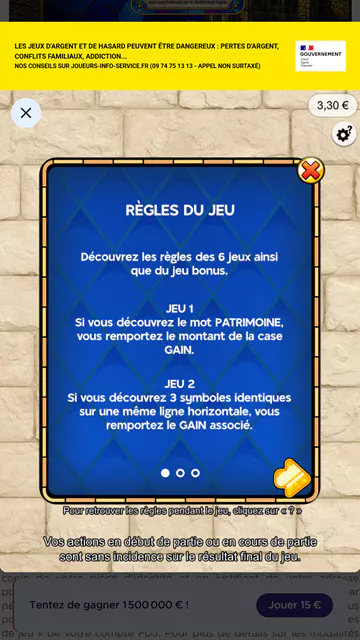 Les règles du jeu :