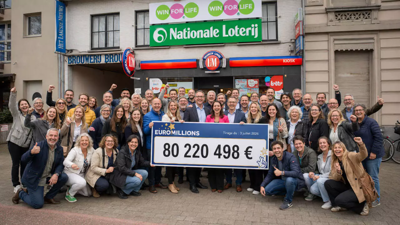 EuroMillions : 43 joueurs belges se partagent 80 millions d'euros du jackpot du 3 juillet