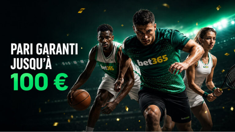 Bonus paris sportifs Bet365 : 100 € en bet crédits sur votre premier pari