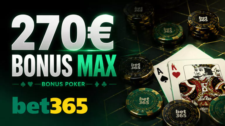 Bonus poker Bet365 : jusqu&rsquo;à 270 €, le mode d’emploi complet
