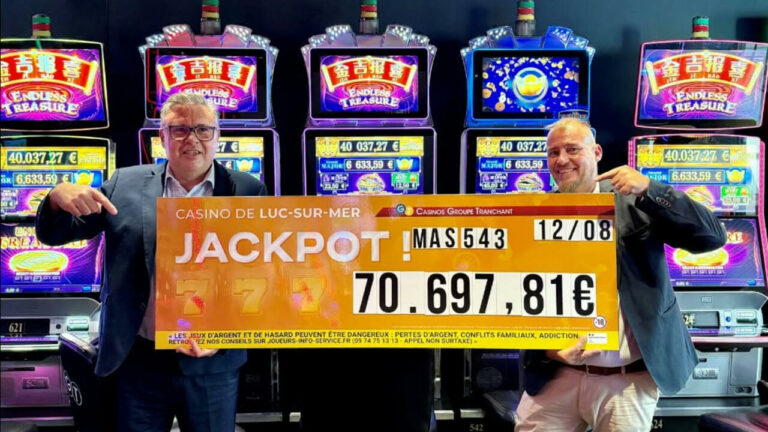 Casino Tranchant de Luc-sur-Mer : elle mise quelques centimes et décroche un jackpot de plus de 70 000 €