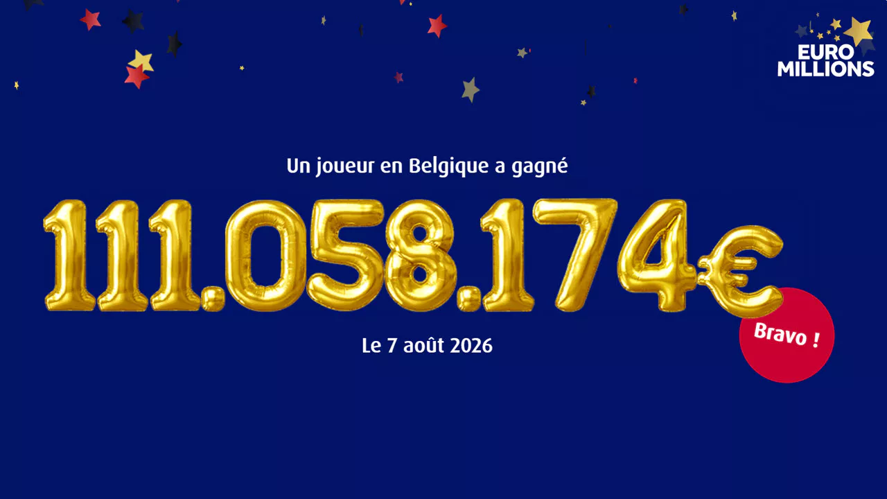 EuroMillions : un joueur belge rafle 111 millions d'euros, le 4e jackpot du pays en 2026