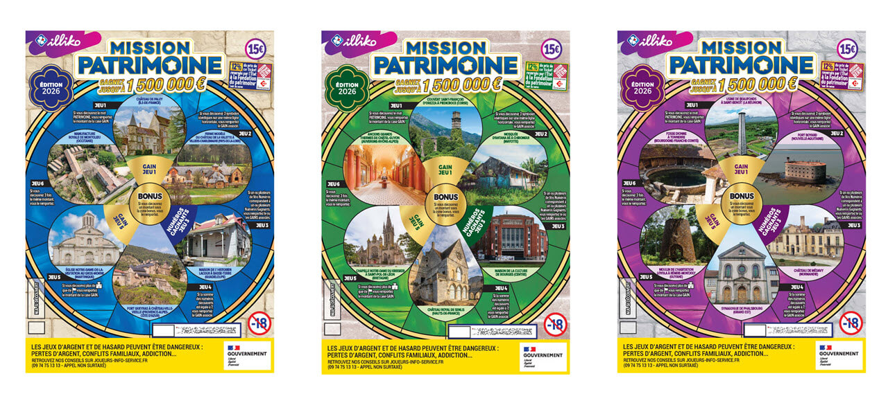 Les 3 tickets qui seront en vente pour la Mission Patrimoine de 2026
