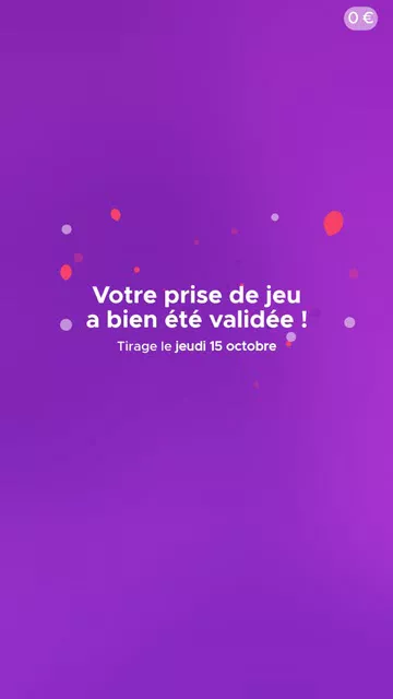 La confirmation de votre prise de jeu EuroDreams