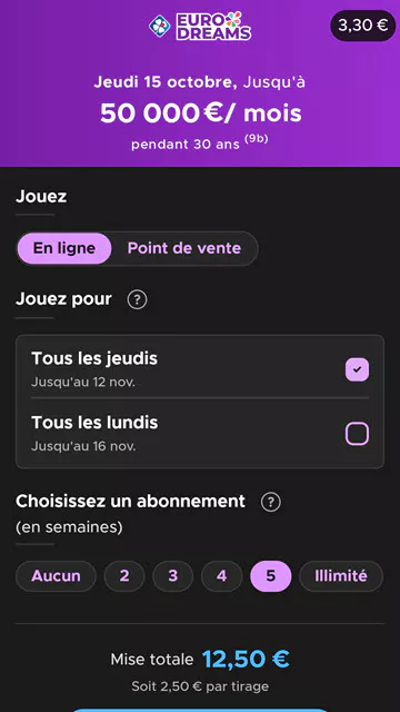 Les abonnements à EuroDreams