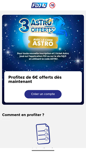 Créer un nouveau compte joueur sur FDJ.fr