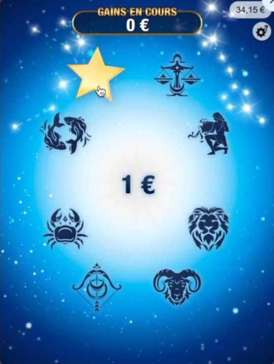 Sept étoiles découvertes : Balance, Poissons, Verseau, Cancer, Lion, Bélier et Sagittaire. Aucun signe n'est encore en double.