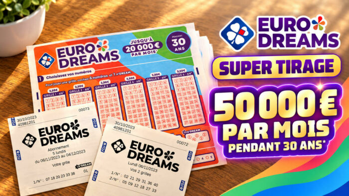 Super Tirage EuroDreams : même pour 50 000 € par mois pendant 30 ans, le prix de la grille reste à 2,50 €