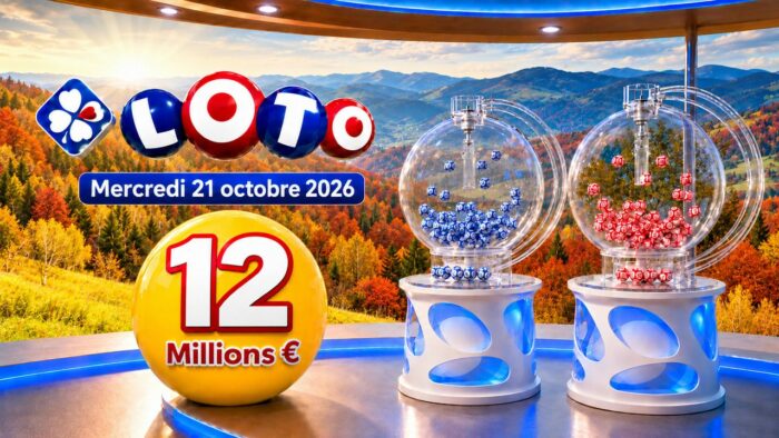 Résultats Loto FDJ du mercredi 21 octobre 2026 : 1 joueur remporte 12 millions d&rsquo;euros au tirage